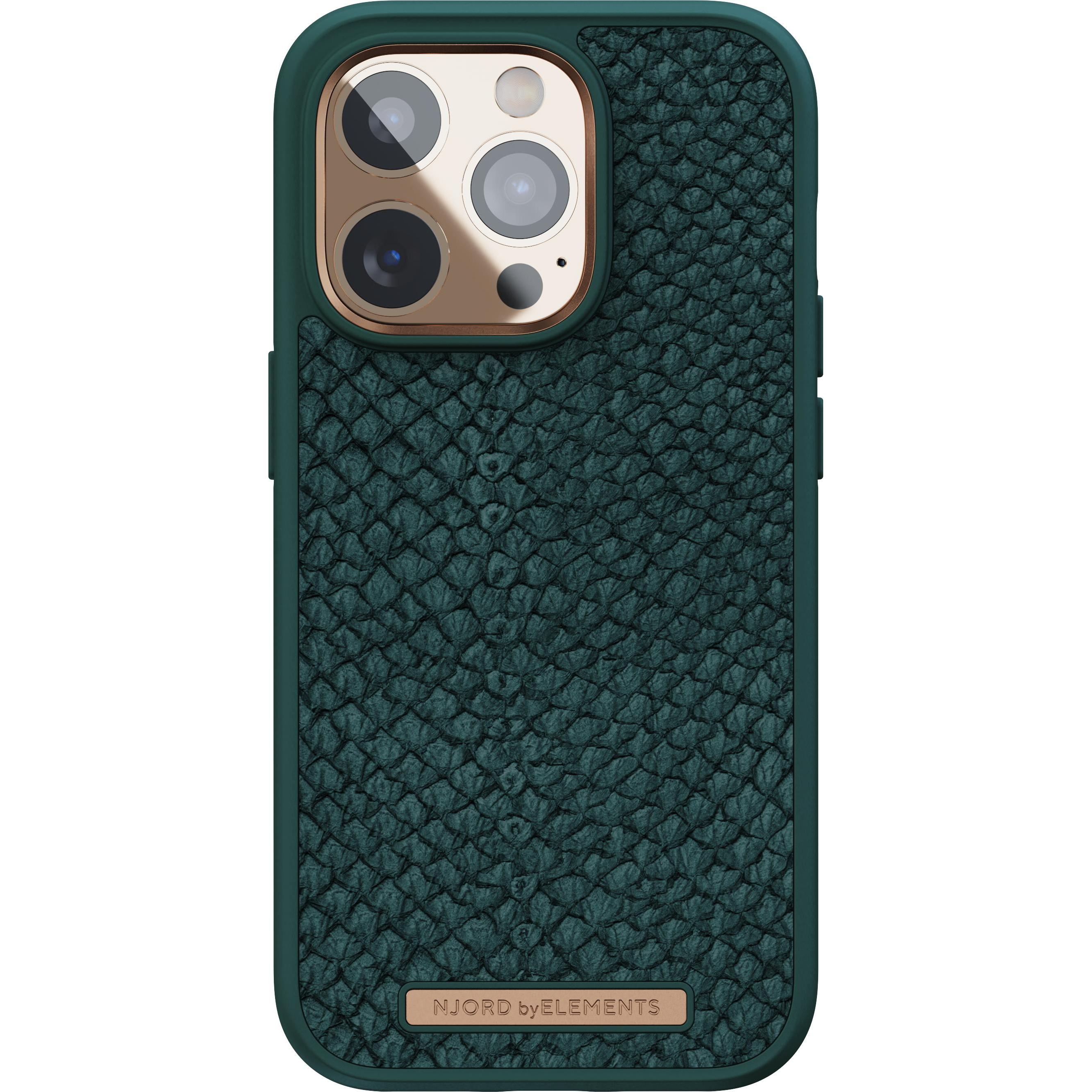 Thumbnail - Njord Hard-Cover Salm.Leather Magsafe Case green (Apple iPhone 14 Pro), Smartphone Hülle, Grün