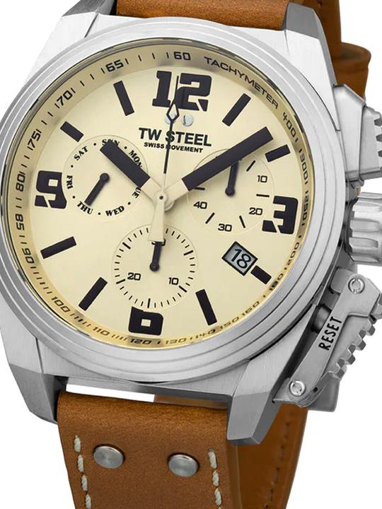 Produktbild TW-Steel TW1110 Canteen Herren Chronograph 46mm 10ATM (Chronograph, 46 mm)