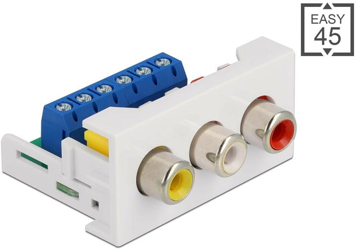 Produktbild Delock Easy 45 Modul 3 x Cinch Buchse 22,5 x 45 mm
