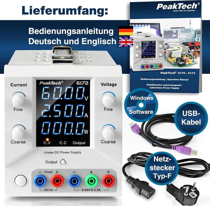 Produktbild Peaktech Alimentatore da Laboratorio