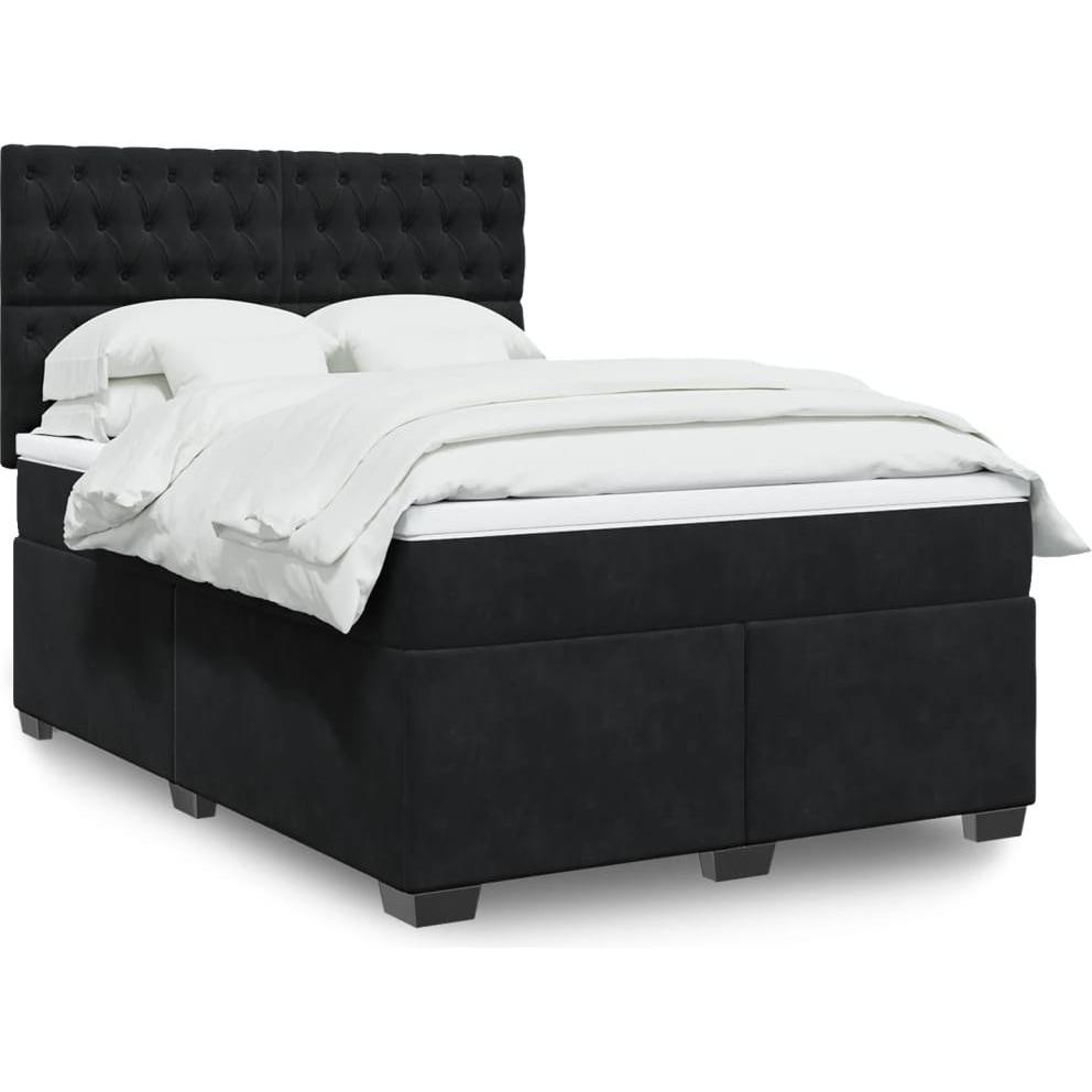 VidaXL, Bett, Bo x springbett mit Matratze 140 x 190 cm Samt (140 x 190 cm)