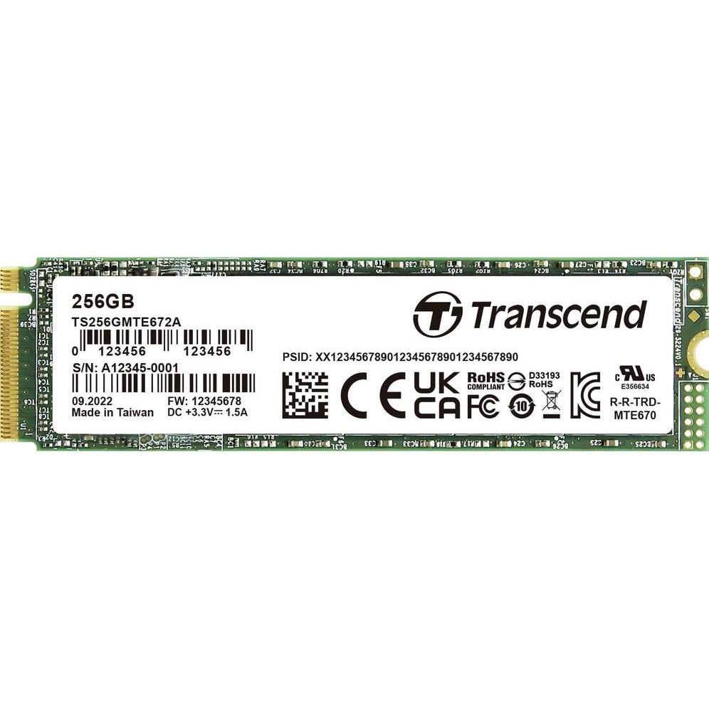 Transcend 256 GB Interne PCIe SSD TS256GMTE672A-VS1 (256 GB, M.2 2280), SSD