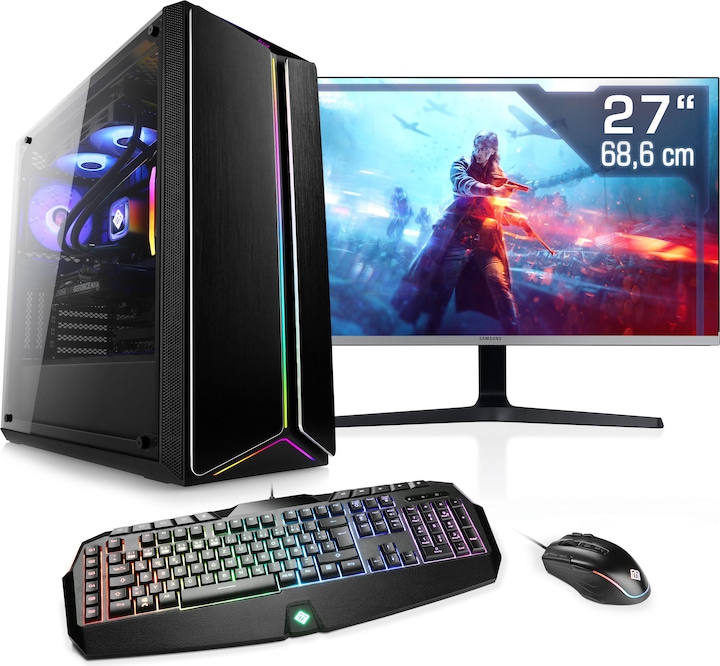 Actual product image CSL Gaming PC M10170 (AMD Ryzen 7 7800X3D, 16 GB, 1000 GB, GeForce RTX 4070)