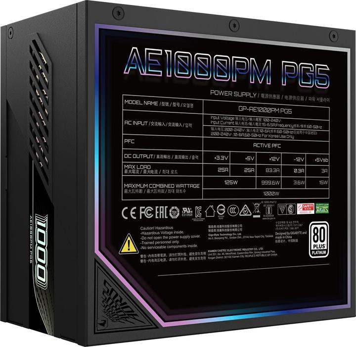 Produktbild Gigabyte AORUS ELITE P1000W 80+ Platinm (1000 W)