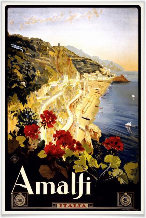 Actual product image Trenddeko Vintage Travel - Amalfi (30 x 45 cm)