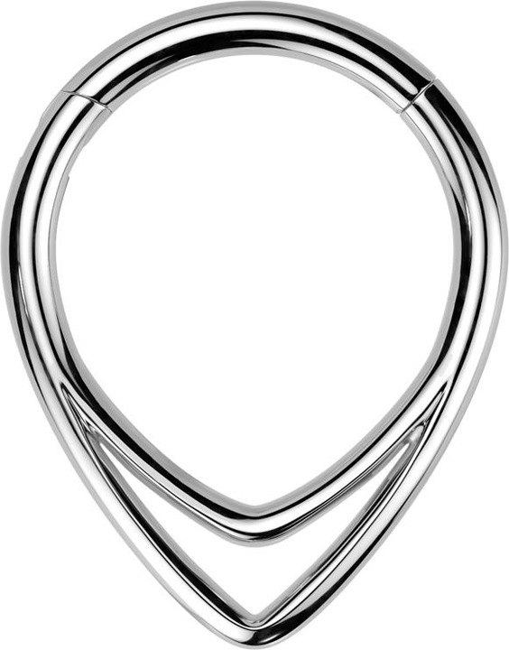 Produktbild Star Piercing Micro Segmentring klappbar silber zwei Winkel (Titan G23)