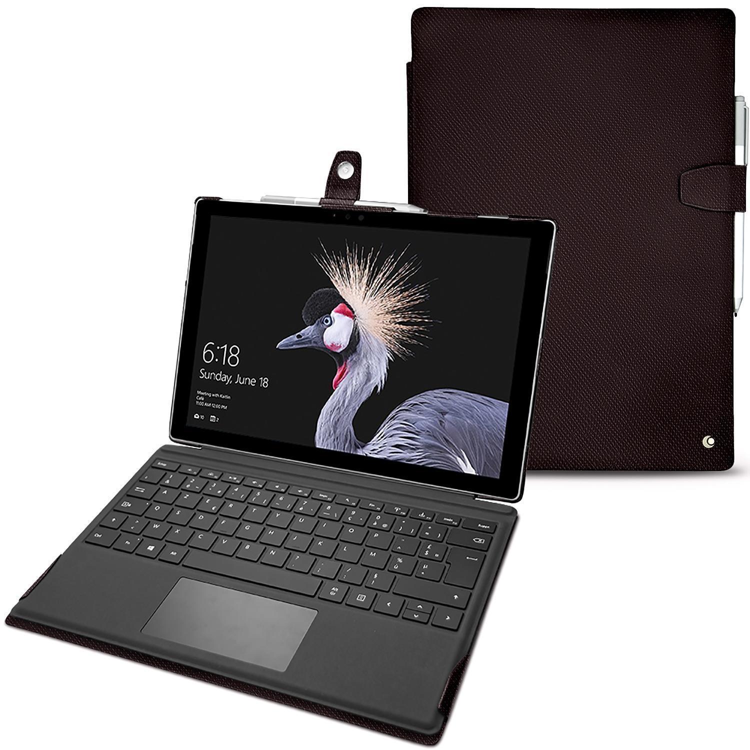 Noreve Lederschutzhülle (Surface Pro (2017)), Tablet Hülle, Braun