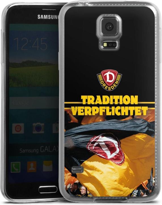 Produktbild DeinDesign Slim Case für Samsung Galaxy S5 Silikon Hülle Ultra Dünn Handyhülle Fanartikel SG Dynamo Dresden (Samsung Galaxy S5)