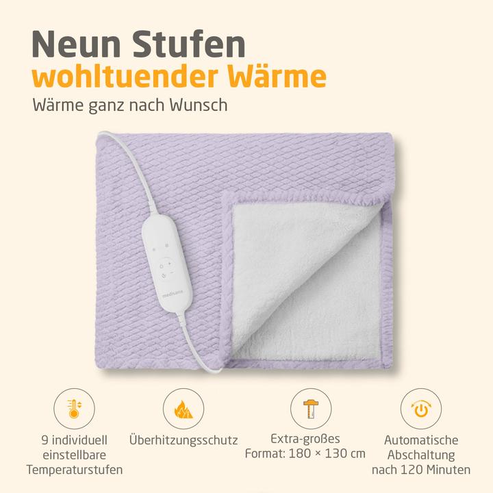 Actual product image Medisana HB 418 Kuschelheizdecke zartlila (180 x 130 cm)