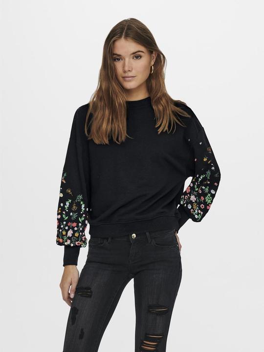 Produktbild Only Normal geschnitten Rundhals Gerippte Ärmelbündchen Tief angesetzte Schulter Sweatshirt Sweatshirt (XS)