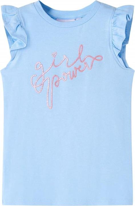 Actual product image vidaXL Children's T-shirt with ruffled sleeves Light blue 92.Material (92)