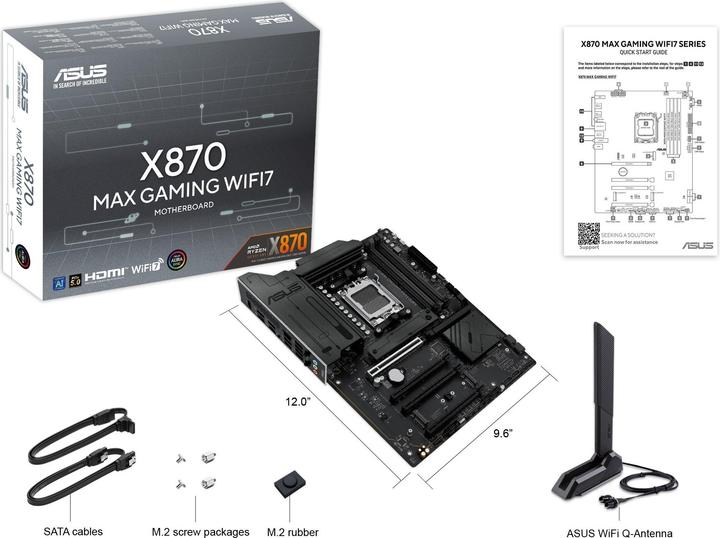 Produktbild ASUS X870 Max Gaming WIFI7 (AM5, AMD X870, ATX)