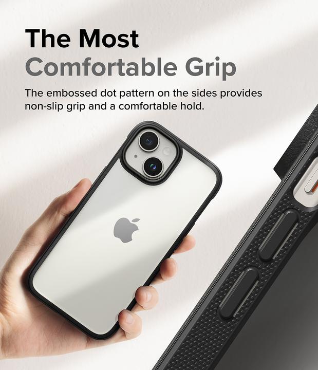 Actual product image Ringke iPhone 15 Plus Case Fusion Bold Clear/ Black (Apple iPhone 15 Plus)