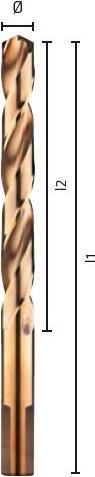 Actual product image Alpen cobalt drill bit for HSS-Co 12.0mm metal with polished 3-plane holder (0065601200100) (12.0 mm)
