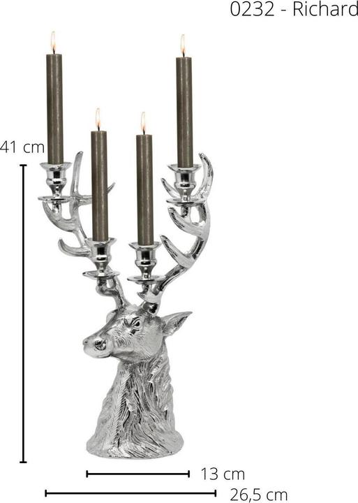 Actual product image Edzard Candlestick Stag "Richard (18 x 28 x 43 cm)