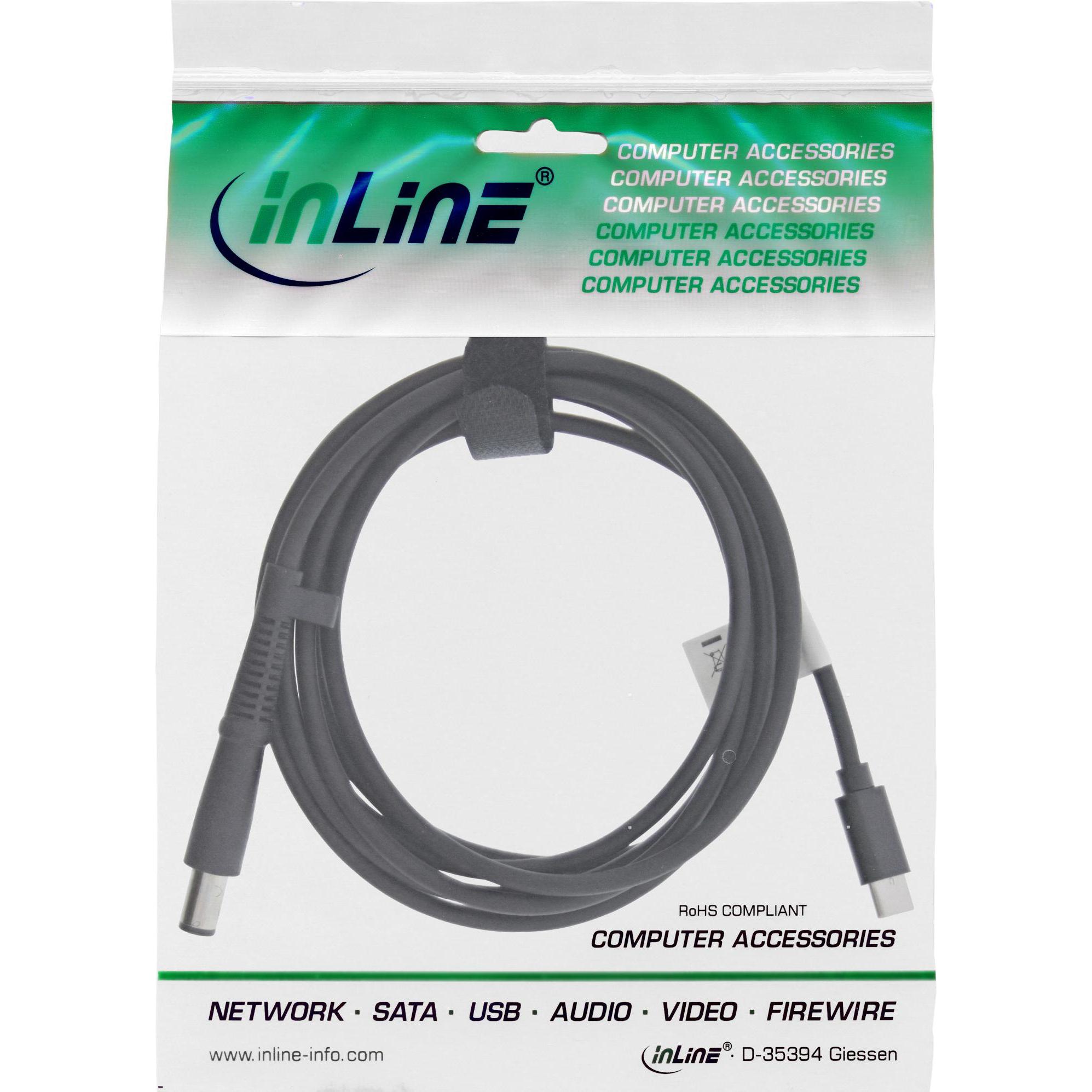Thumbnail - InLine USB Typ-C zu HP Notebook (rund/gross) Ladekabel (2 m), Stromkabel