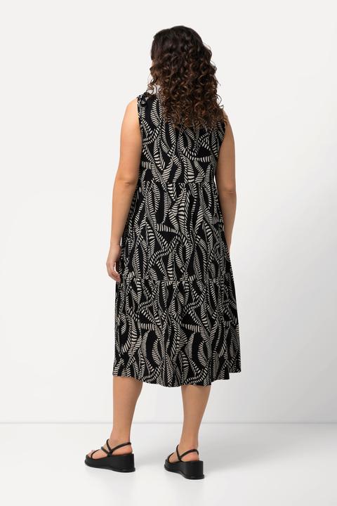 Produktbild Ulla Popken Jerseykleid, geraffter Ausschnitt, Rundhals, ärmellos (54)