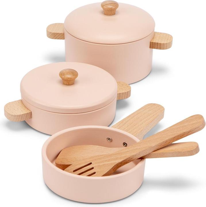 Immagine prodotto New Classic Toys Set di padelle in legno rosa