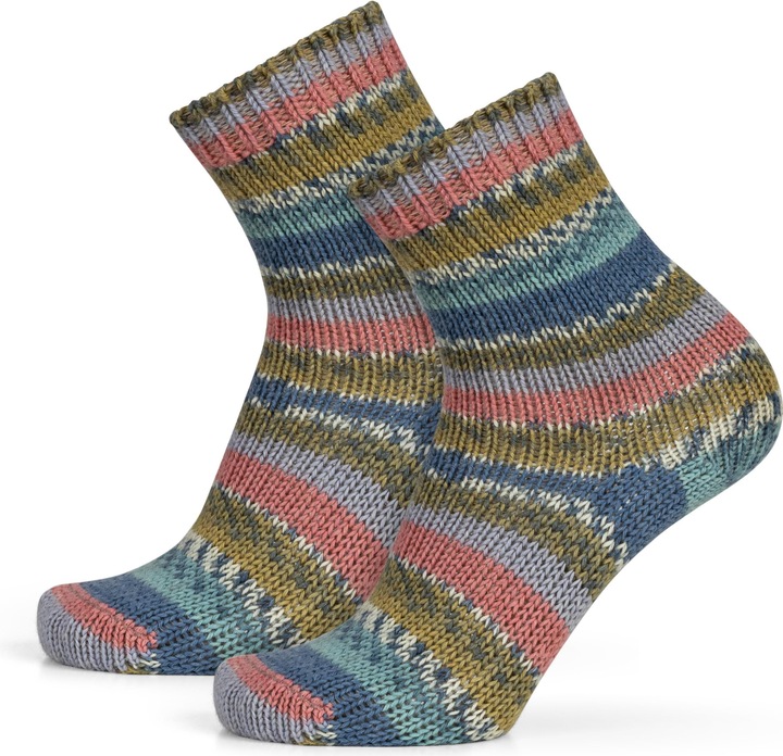 Actual product image Normani 2 pairs of knitted wool socks coloured striped - 9093 (pack of 2, 35 - 38)