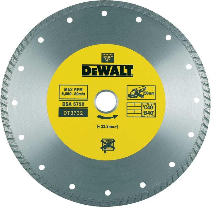 Image du produit DeWalt Disques diamantés : Construction générale DT3732alien (Coupe propre) 230mm Ø