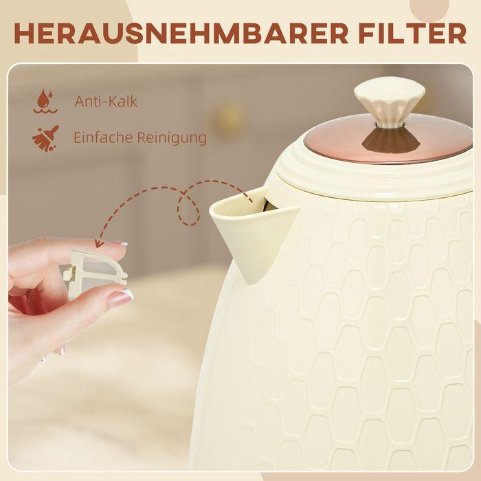 Produktbild Swisshandel24 Wasserkocher, 2200W, Sichtfenster, Filter, Schnellkocher, Beige (1.70 l)