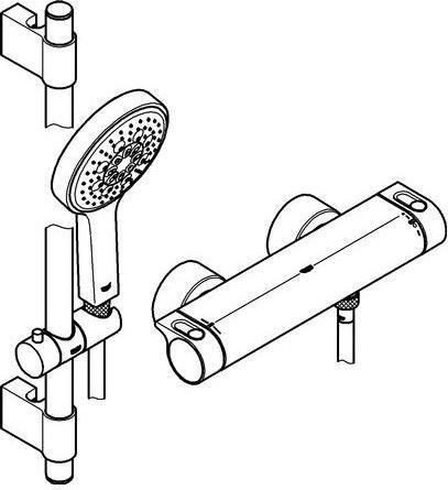 Immagine prodotto Grohe Miscelatore termostatico per doccia GROHTHERM 2000 1/2inch, con set doccia cromo