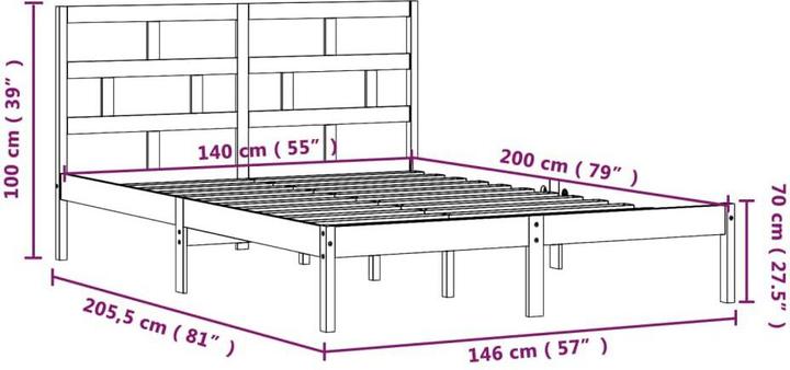 Image du produit vidaXL Bettrahmen (140 x 200 cm)
