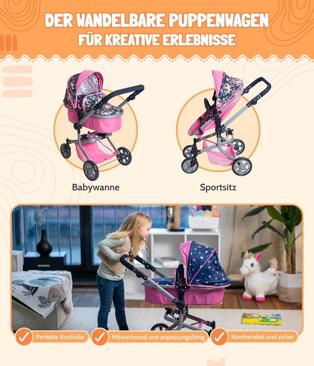 Actual product image Bayer Chic 2000 Combi doll carriage MIKA Unicorn