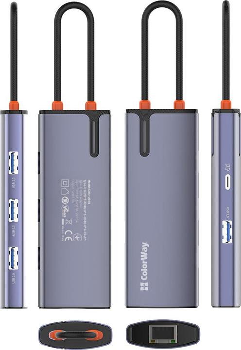 Produktbild Colorway Wireless headphones 6-in-1 Docking Station | CW-HUB03 | 100 W (USB-C, 7 Ports)