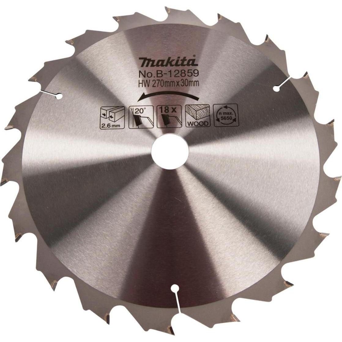 Makita, Sägeblatt, B-12859 TCT-Säge 270X2,6X30mm 20° T18 Standardholz