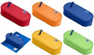 Actual product image Oxford Pencil case, polyester, oval, blue