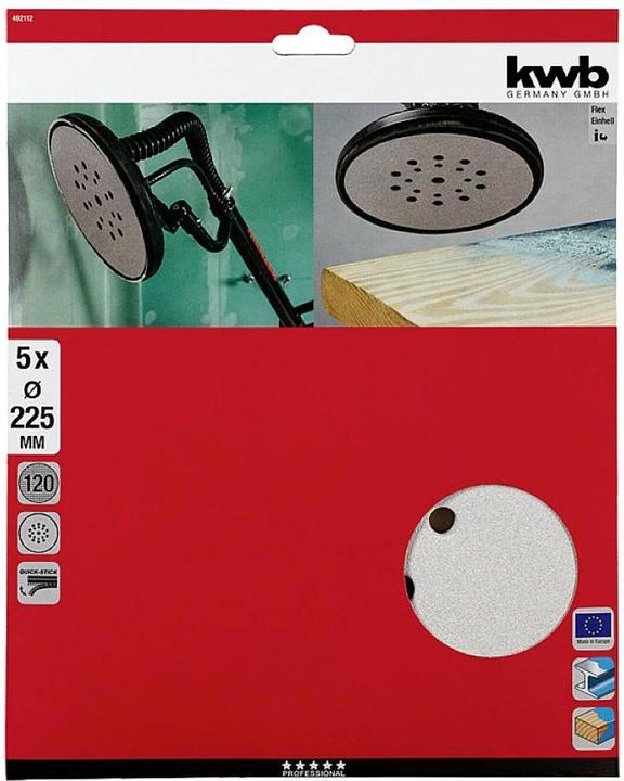 Actual product image kwb 492112 Delta sandpaper set grit num 120 (Ø) 225 mm 5 pcs. (120)