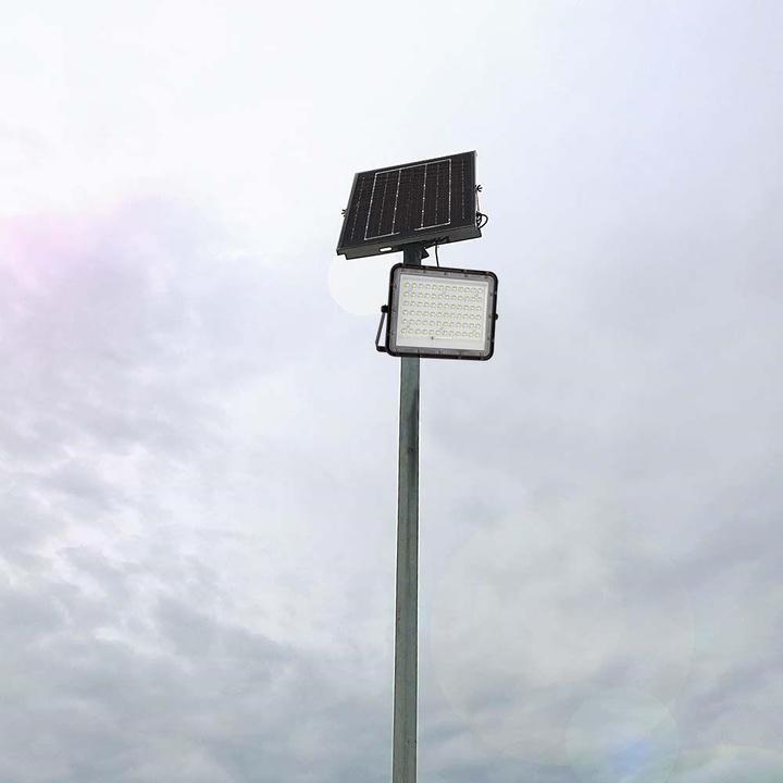 Actual product image V-TAC VT-120W 7826 LED floodlight, solar module 15 W neutral white black (1200 lm, IP65)