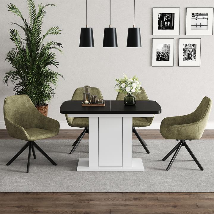Actual product image Vicco Dining table Fenaro, Black/white/White, 120 x 80 cm (120 x 80 x 76 cm)
