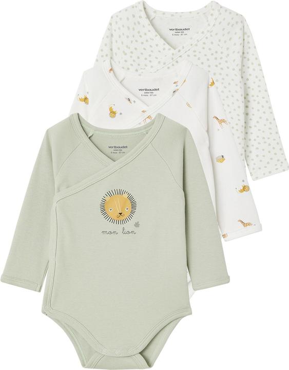 Produktbild Vertbaudet 3er-Pack Baby Wickelbodys Bio-Baumwolle (50)
