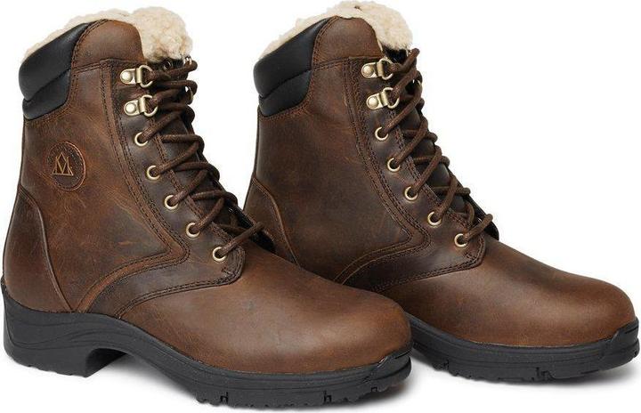 Actual product image Mountain Horse boots 's faux fur lace-up riding boots snowy river (37)
