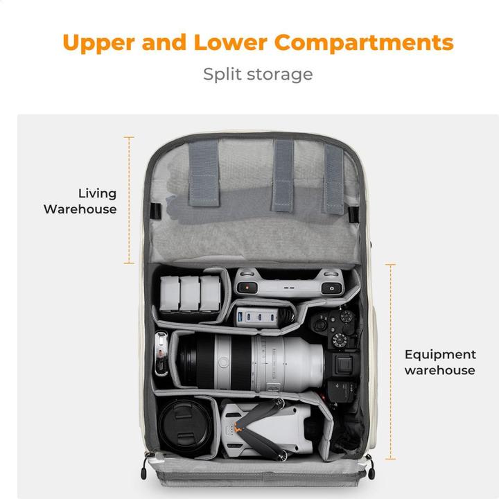 Actual product image K&F Concept Backpack 20L Urban Wander 01 (Beige) (Photo backpack, 20 l)