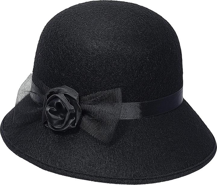 Widmann 20er Jahre Charleston Hut Gloche Schwarz Filz