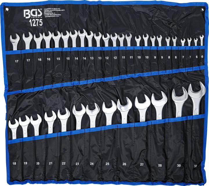 Actual product image BGS Combination spanner set (10 mm, 11 mm, 12 mm, 13 mm, 14 mm, 15 mm, 16 mm, 17 mm, 18 mm, 19 mm, 20 mm, 21 mm, 22 mm, 23 mm, 24 mm, 25 mm, 26 mm, 27 mm, 28 mm, 30 mm, 32 mm, 7 mm, 8 mm, 9 mm)