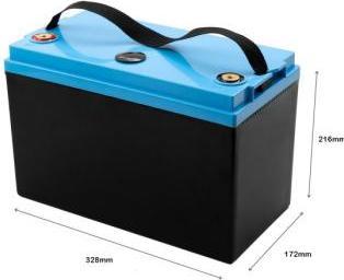 Immagine prodotto Rätikon Batterien Batteria al litio LiFePO4 24 V 50 Ah con BMS e display a LED (24 V, 50 Ah)