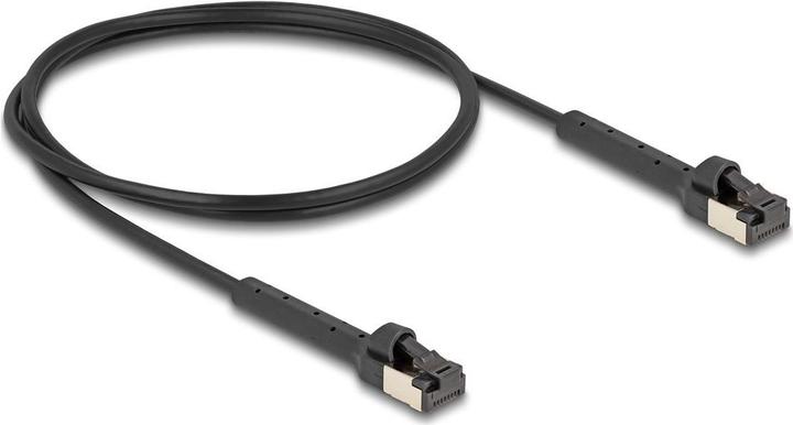 Actual product image Delock RJ45 Slim network cable Cat.6A U/FTP angled black (CAT6a, 1 m)