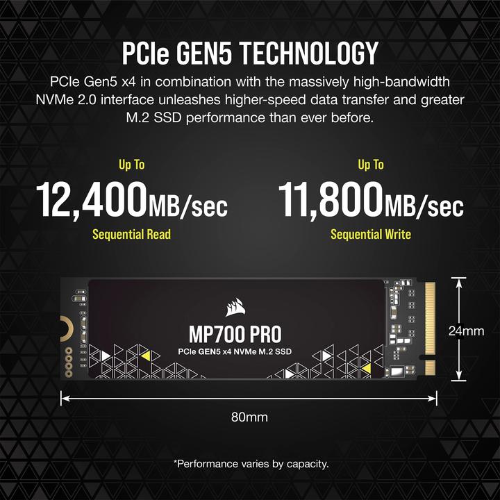 Immagine prodotto Corsair MP700 PRO (1000 GB, M.2 2280)