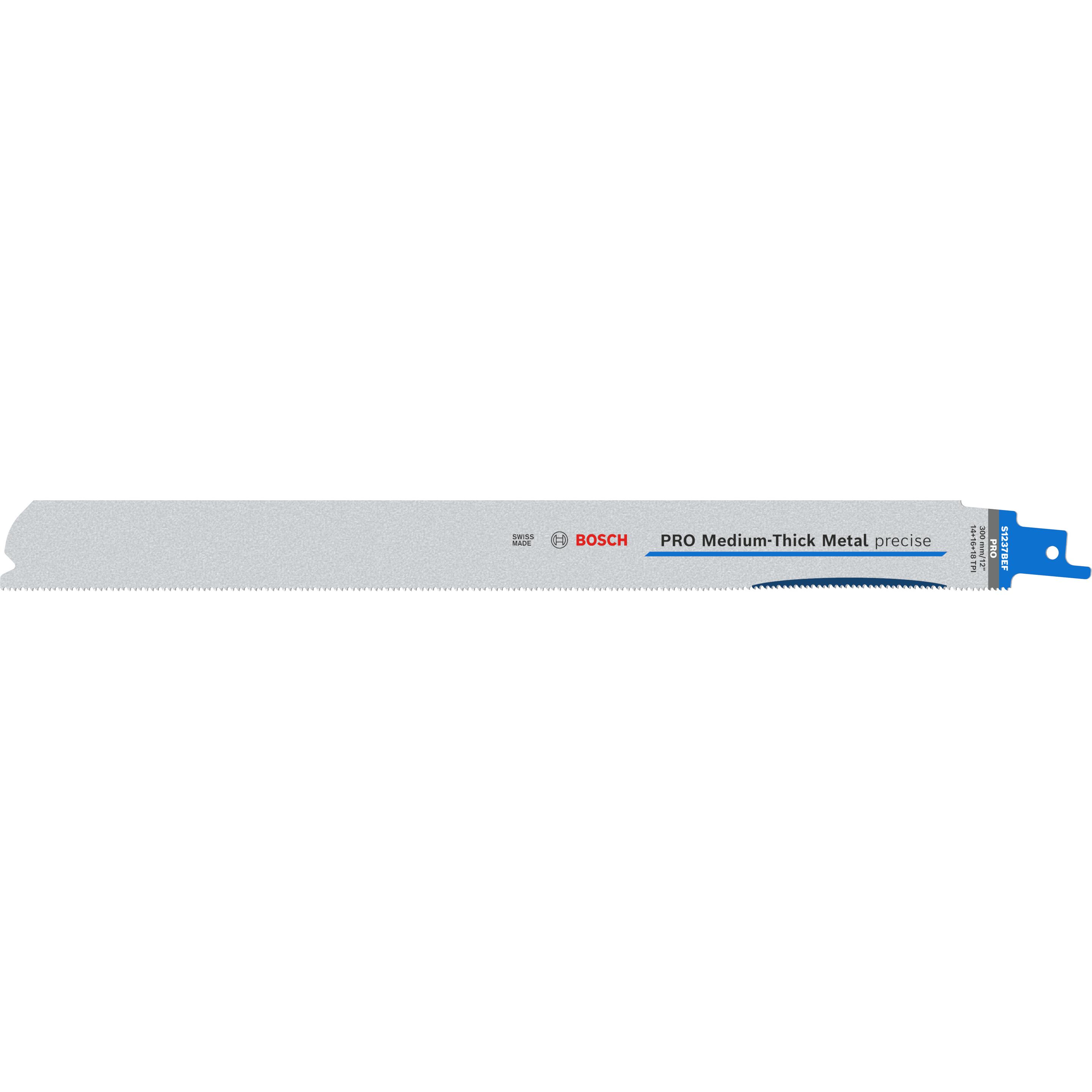 Bosch Professional Zubehör, Sägeblatt, PRO Medium-Thick Metal precise S1237BEF Blatt, 1,1 x 25 x 300 mm, 5-tlg.