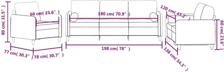 Produktbild vidaXL Sofagarnitur (2-Sitzer, 3-Sitzer)