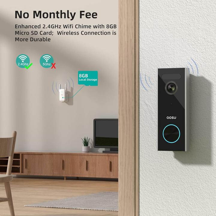 Image du produit Aosu Sonnette de porte avec caméra (WiFi)