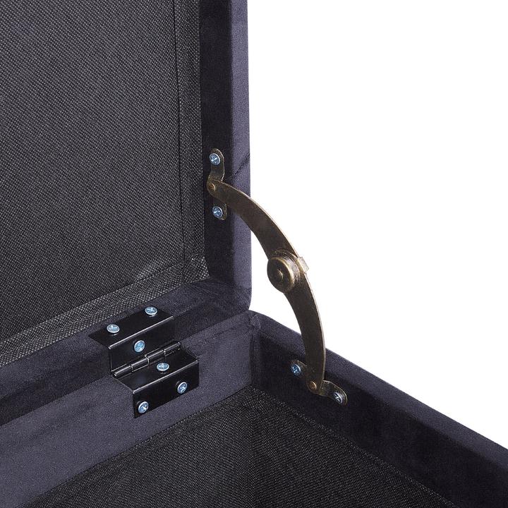 Produktbild Beliani Hocker Samtstoff mit Stauraum schwarz LORETTO