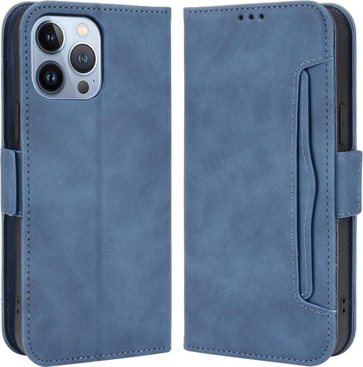 Cover-Discount iPhone 14 - Etui mit vielen Kartenfächer blau (Apple iPhone 14)