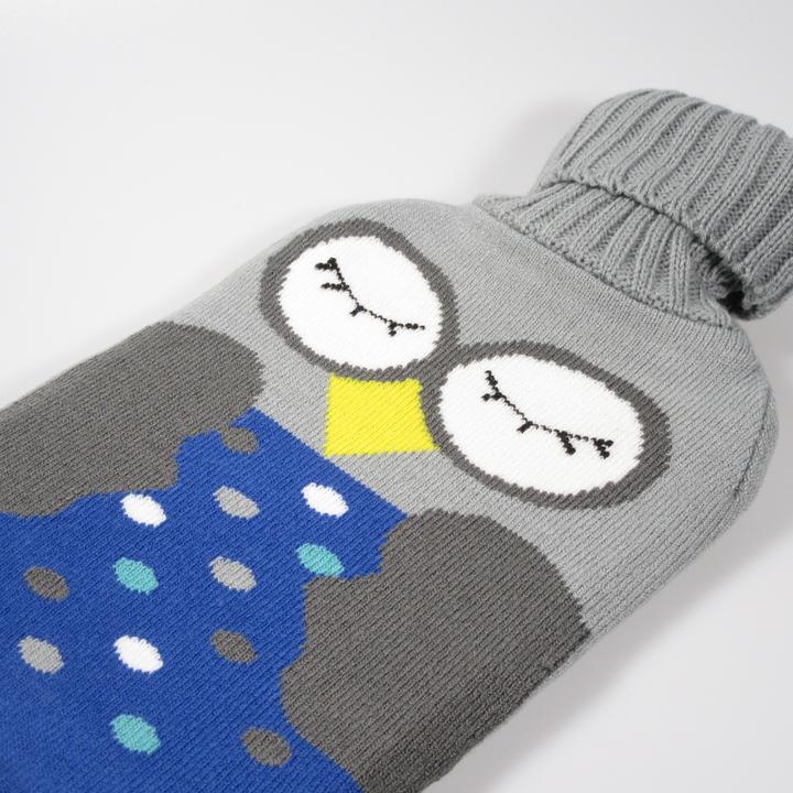 Immagine prodotto PhoneLook Bouillotte avec couverture en tricot (1,5 litri) Hibou (1.50 l, Fiaschetta da letto con coperchio)