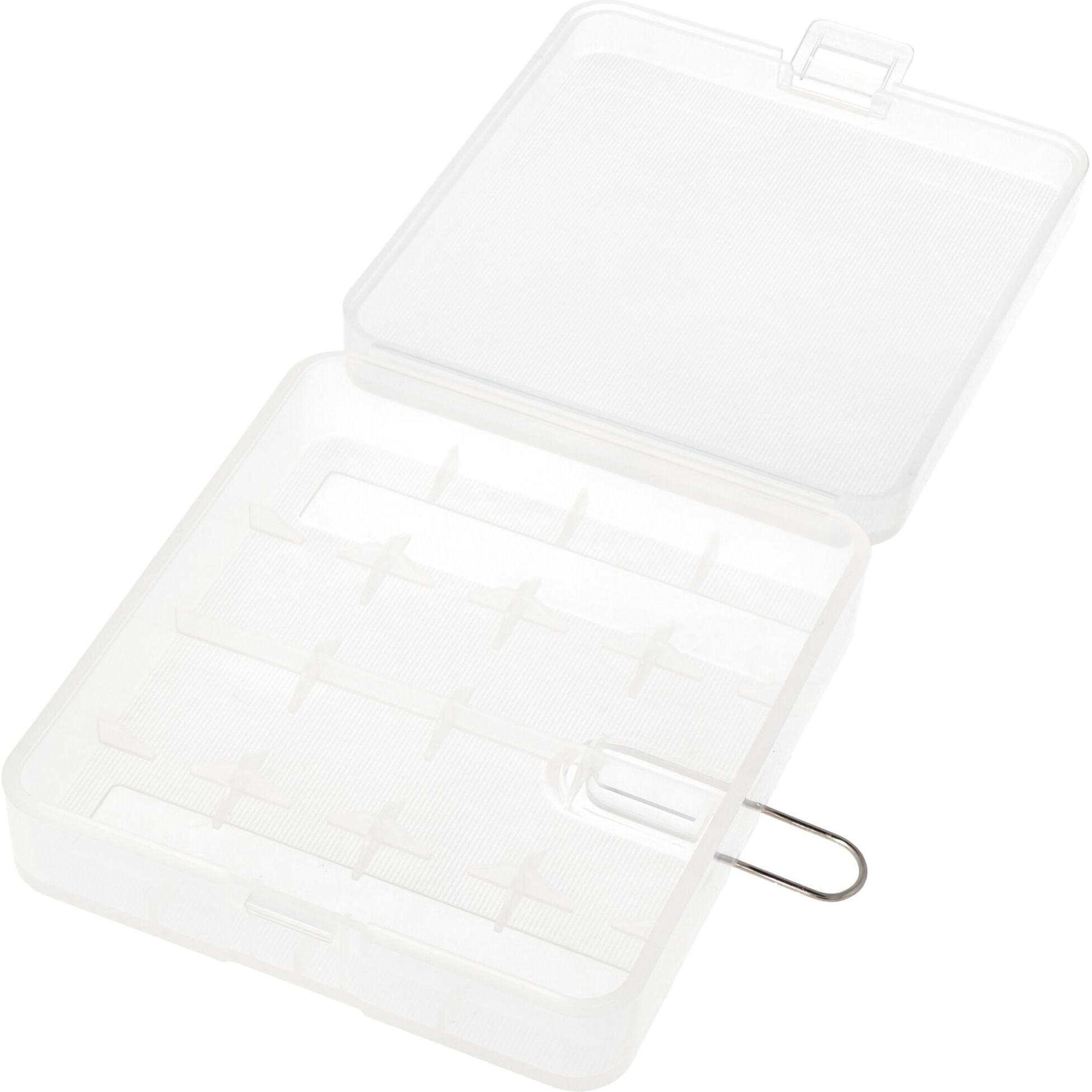 Soshine Aufbewahrungsbox für 4x 18650 Akkuzellen, Batterie Zubehör, Transparent