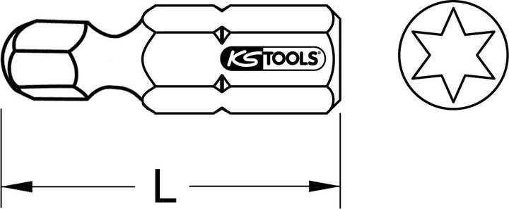 Actual product image KS Tools 1/4" bit (T 20)